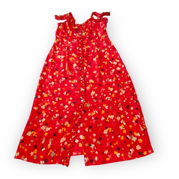 Realisation Par Juliet Silk Midi Dress in Rouge Fleur Size M - Picture 7 of 11